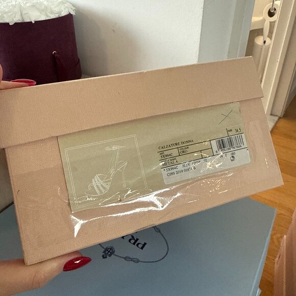 NWT Miu Miu Ankle Strap Sandals Metallic Gold Leather Crystal Embellished 34.5 - Picture 3 of 9